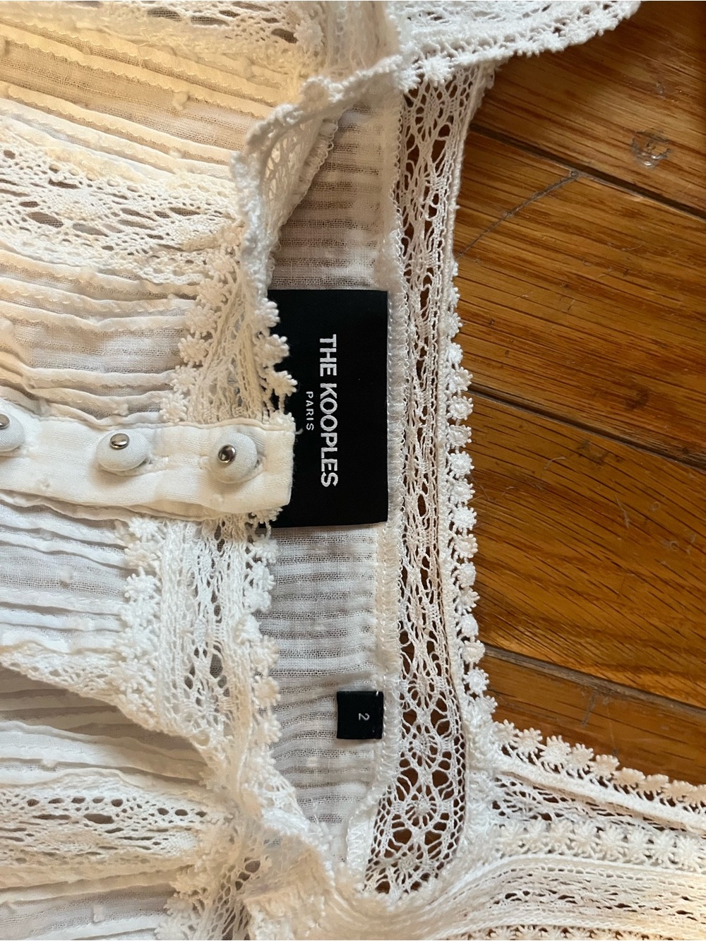 The Kooples White Lace-Trim Camisole Top